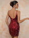 Sparkling Summer Elegance: Backless Sequin Spaghetti Strap Dress