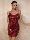 Sparkling Summer Elegance: Backless Sequin Spaghetti Strap Dress