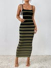 Chic Striped Color Block Knit Tank Dress for Effortless Spring/Summer Style