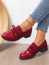 Chic Bow Tie High-Heel Casual Loafers - Stylish Thick Sole Leather Boots for Effortless Elegance