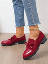 Chic Bow Tie High-Heel Casual Loafers - Stylish Thick Sole Leather Boots for Effortless Elegance