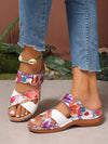 Chic Floral Criss-Cross Slides: Trendy Thick Sole Sandals for Summer Bliss