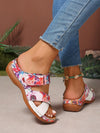 Chic Floral Criss-Cross Slides: Trendy Thick Sole Sandals for Summer Bliss