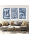 Elegant Navy Blue Stripe Canvas Art Set – Modern Décor for Bedroom, Living Room, and Hallway