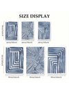 Elegant Navy Blue Stripe Canvas Art Set – Modern Décor for Bedroom, Living Room, and Hallway