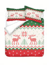 Festive Seasonal Cheer: Christmas-Themed Printed Bedding Set for Your Bedroom