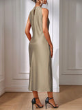 Material detail 26 of Chic Sleeveless Maxi Dress for Women - Elegant Long Dress by EMERY ROSE for dress styling