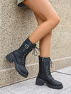 Chic Minimalist Chunky Heel Ankle Boots for Fall & Winter - European-American Style