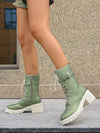 Chic Minimalist Chunky Heel Ankle Boots for Fall & Winter - European-American Style