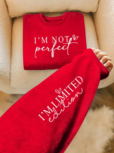 Cozy Letter Print Long Sleeve Sweatshirt - Perfect for Casual Fall & Winter Style