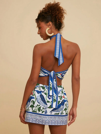 Chic and Breezy: Backless Tie-Strap Mini Dress for Effortless Vacation Style