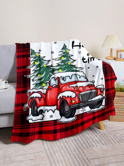 Cozy Christmas Red Plaid Flannel Throw Blanket - Perfect Holiday Gift for Home Decor