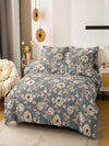 Cozy Leaves Printed 3-Piece Brushed Polyester Bedding Set - Duvet Cover & Pillow Cases