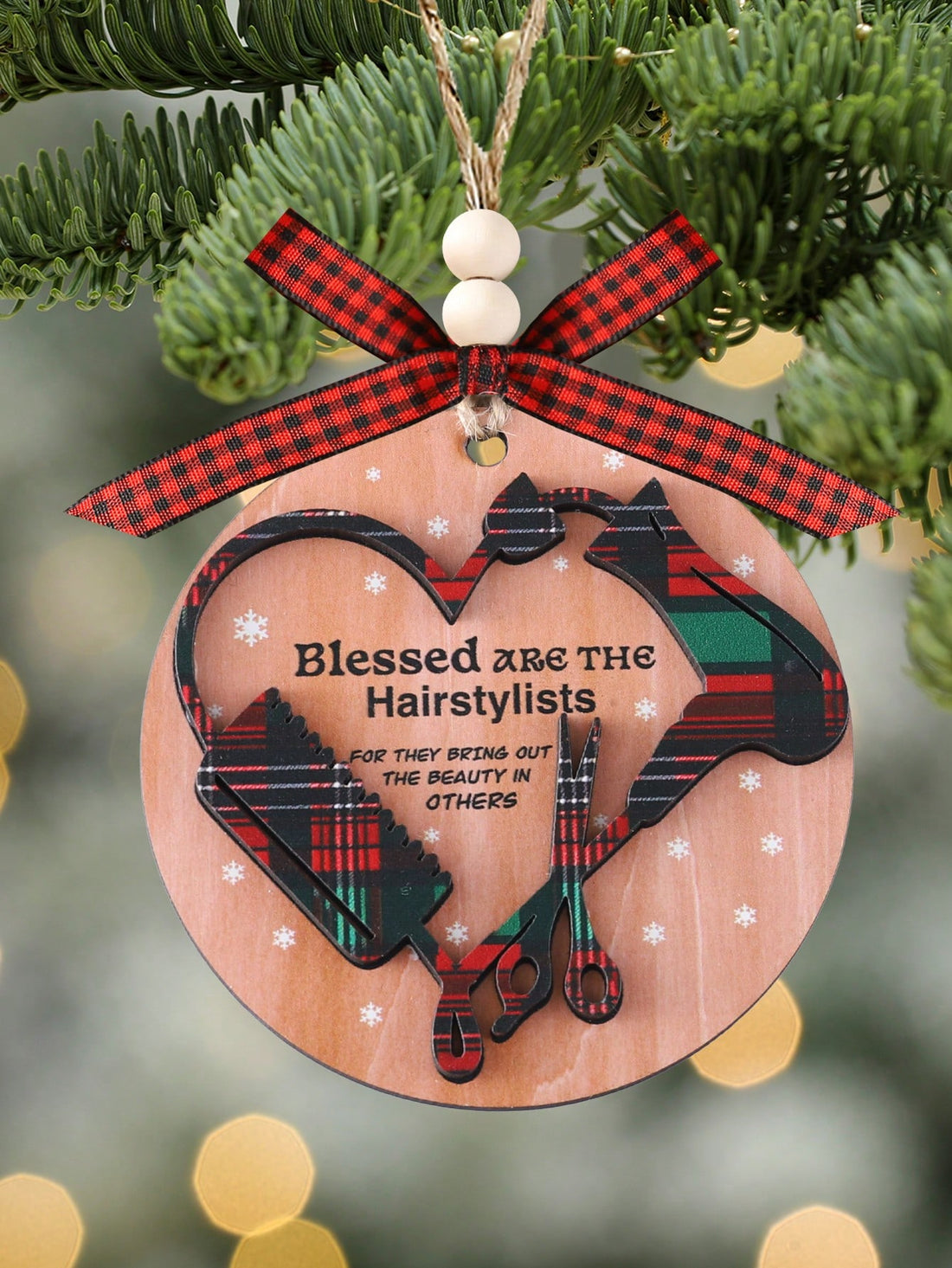 Celebrate the hairstylists in your life with our Charming Hairstylist Christmas Ornament. Made for hairdressers, this ornament is the perfect gift for the holiday season. Reflecting their passion and expertise, it's a thoughtful and unique way to show your appreciation.