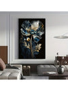 Elegant Black and Blue Floral Abstract Canvas Art - 3-Piece Set for Stylish Home Decor