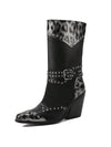 Vintage Embroidered Cowboy Boots: Stylish & Comfortable Wide Calf Western Women's Shoes