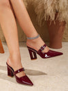 Burgundy Bliss: Elegant Pointed Toe High Heel Shoes for Autumn