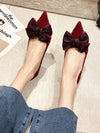 Satin Elegance: Bow-Detail Pointy Toe Stiletto Pumps for Women