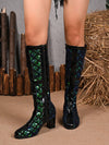 Sparkle and Shine: Must-Have Sequin Patched Over-The-Knee Boots for Parties & Winter