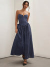 Elegant Bustier Corset Maxi Dress: The Perfect Formal Occasion Ensemble for Spring and Summer