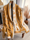 Charming Cat Jacquard Scarf: Cozy Faux Cashmere Accessory for Autumn/Winter