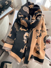 Charming Cat Jacquard Scarf: Cozy Faux Cashmere Accessory for Autumn/Winter