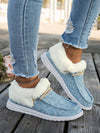 Cozy & Casual Women's Fleecy Blue Boots - Lightweight, Breathable & Anti-Slip!