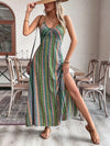 Vacation Mode: Geo Print Split Thigh Cami Dress