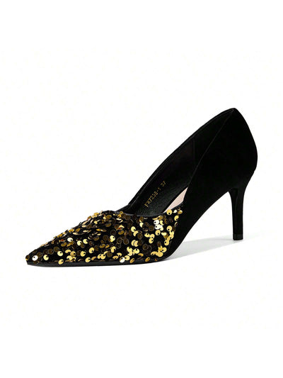 Sparkling Sequins Mid Heels - Your Perfect Shoe for Any Occasion!