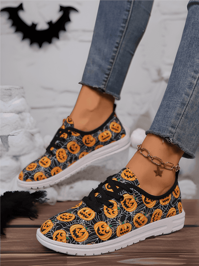 Wild and Stylish: Women's Leopard Print Lace-Up Sneakers for Halloween