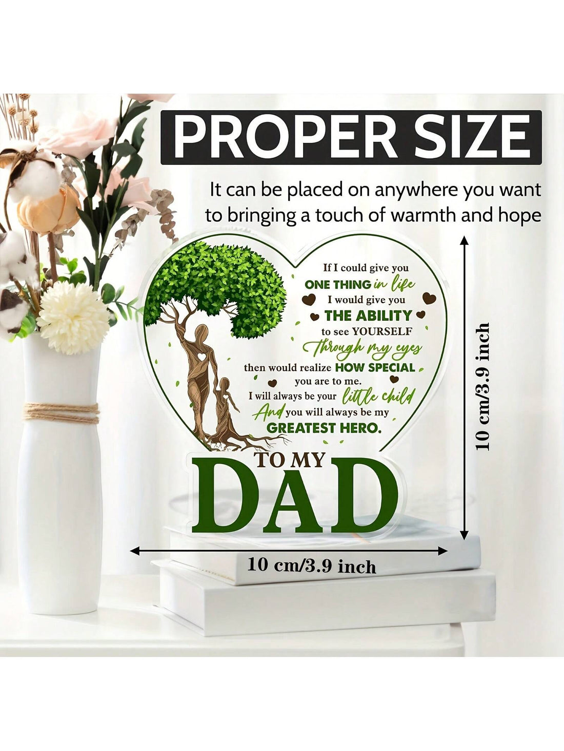 Heartfelt Acrylic Love Ornament - The Perfect Gift for Dad This Christmas & Thanksgiving