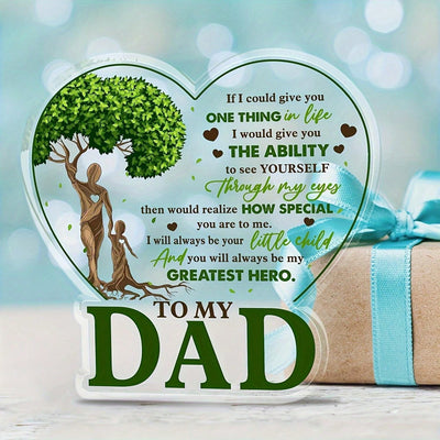 Heartfelt Acrylic Love Ornament - The Perfect Gift for Dad This Christmas & Thanksgiving