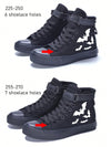 Glow-in-the-Dark Bat Print High Top Canvas Sneakers: Perfect for Halloween and Beyond