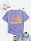 Just Peachy: Letter Graphic Tee for Effortless Style