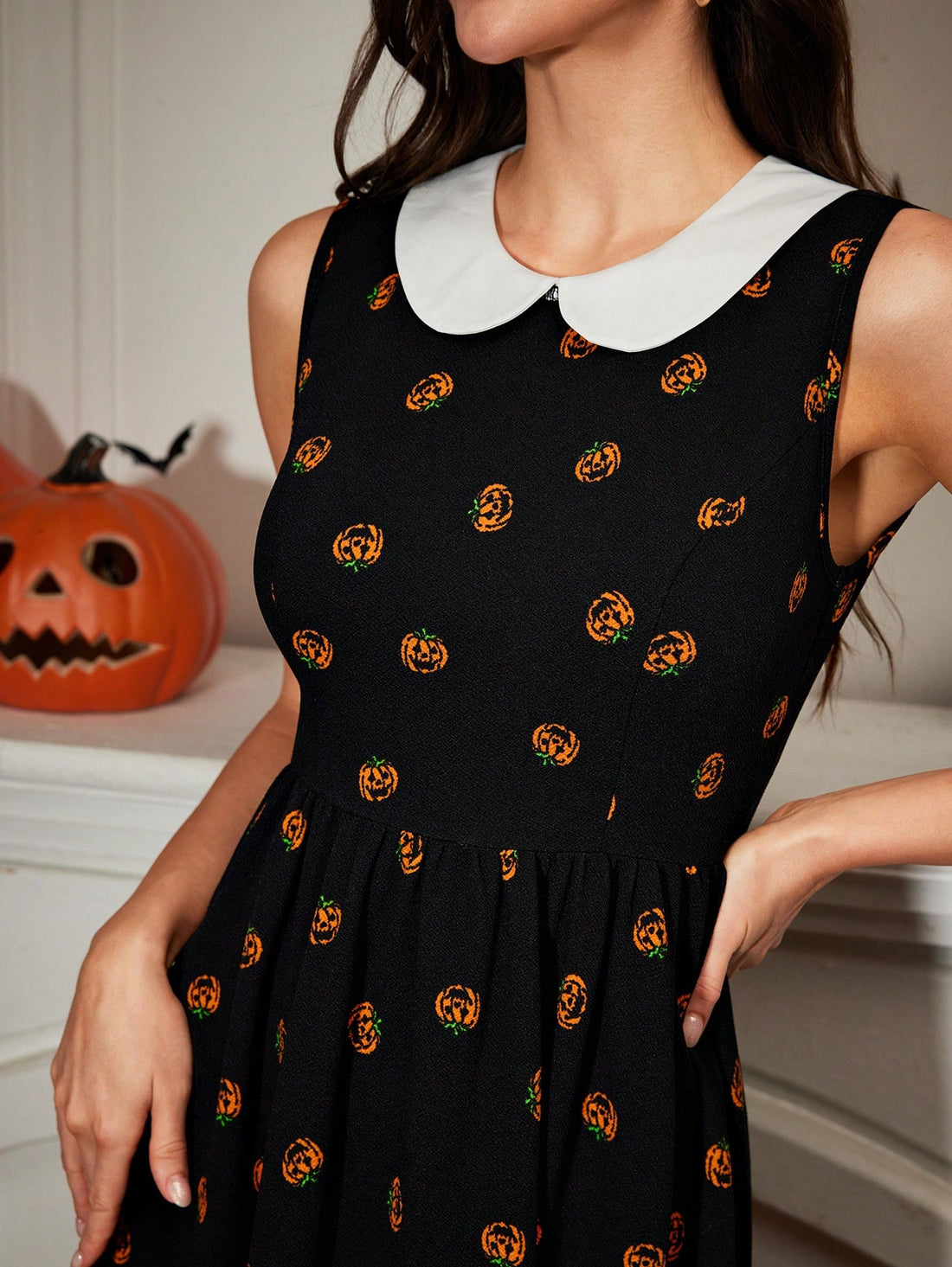 Get ready to turn heads at your next Halloween bash with our Chic Vintage Pumpkin Polka Dot A-Line Dress! Its playful design and flattering A-line style will make you the star of the party. Perfect for a stylish and spooky celebration!