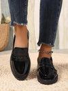 Chic British-Style Women's Bow Slip-On Loafer Pumps with Thick Heels for Spring/Autumn