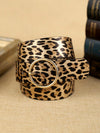 Bohemian Chic Multi-Color Leopard Print PU Waist Belt with Metal Buckle