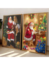 Whimsical Vintage Santa Claus Canvas Prints - Festive Wall Art for a Merry Christmas