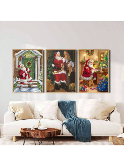 Whimsical Vintage Santa Claus Canvas Prints - Festive Wall Art for a Merry Christmas