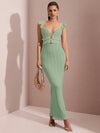 Elegant Summer Hollow Crochet Mermaid Dress - Cap Sleeve & Backless Design