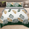 Botanical Bliss: Reversible Green & Gold Tropical Duvet Cover Set