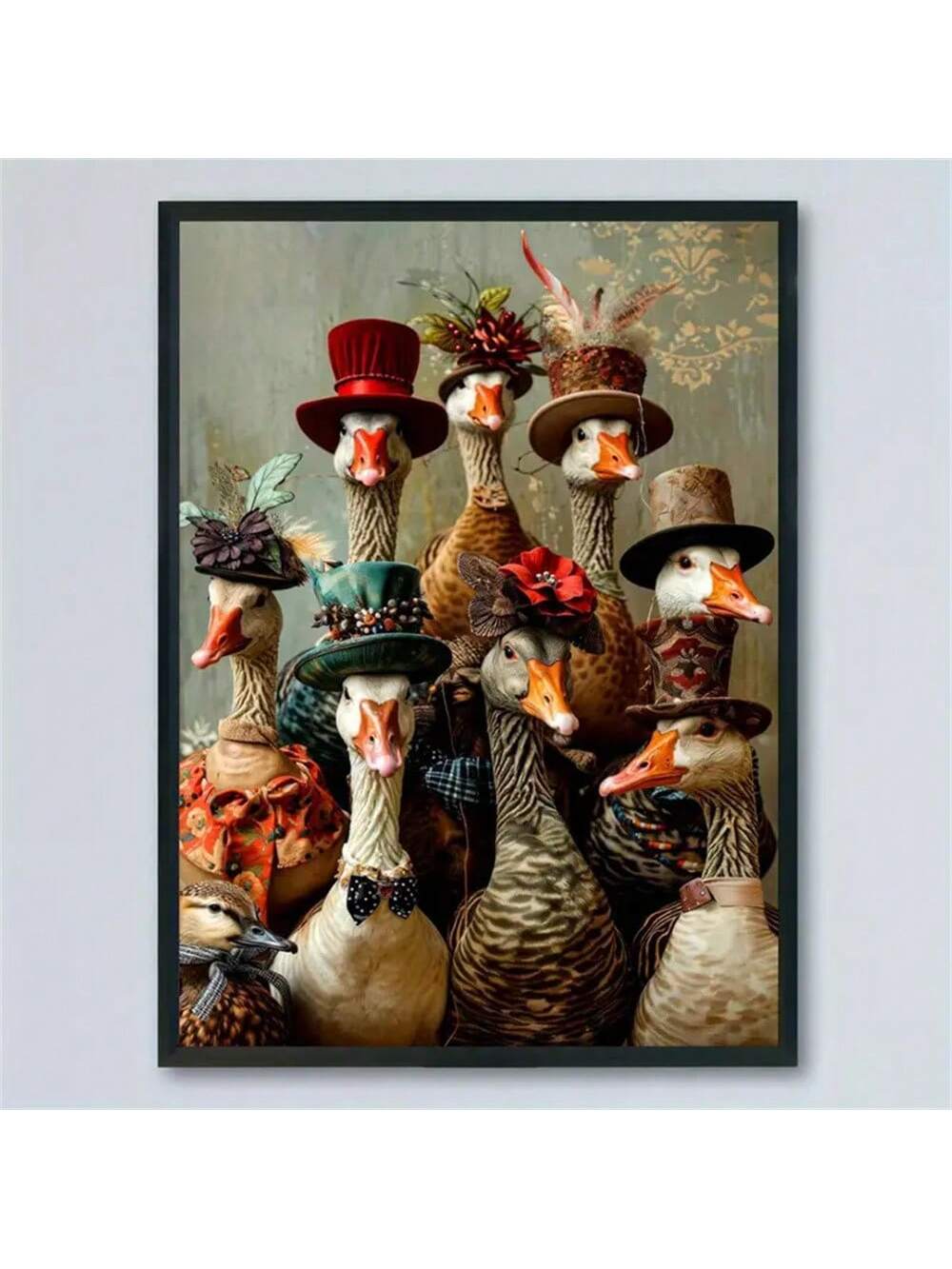 Experience timeless beauty with our Vintage Elegance canvas print. Inspired by Victorian style, this elegant goose print adds a touch of sophistication to any home decor. Admire the intricate details and bring a sense of nostalgia to your space. Elevate your decor with this classic piece.