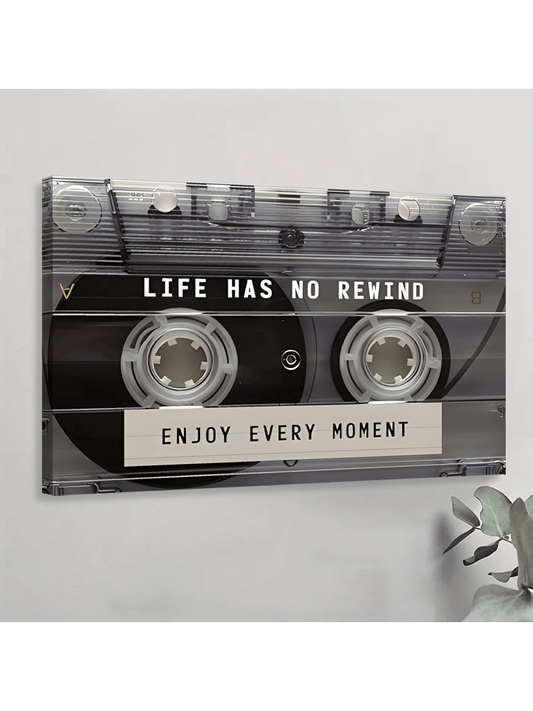 Vintage Cassette Tape Inspirational Wall Art - Ready to Hang Canvas Print for Home & Office Decor