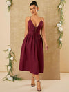 Elegant Front Tie Long Dress - Haute Couture Style for Every Occasion