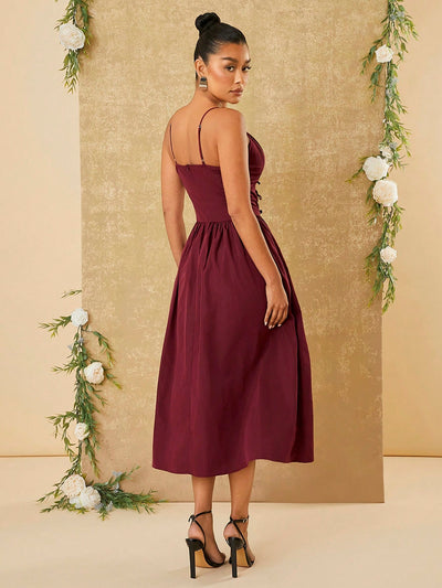 Elegant Front Tie Long Dress - Haute Couture Style for Every Occasion