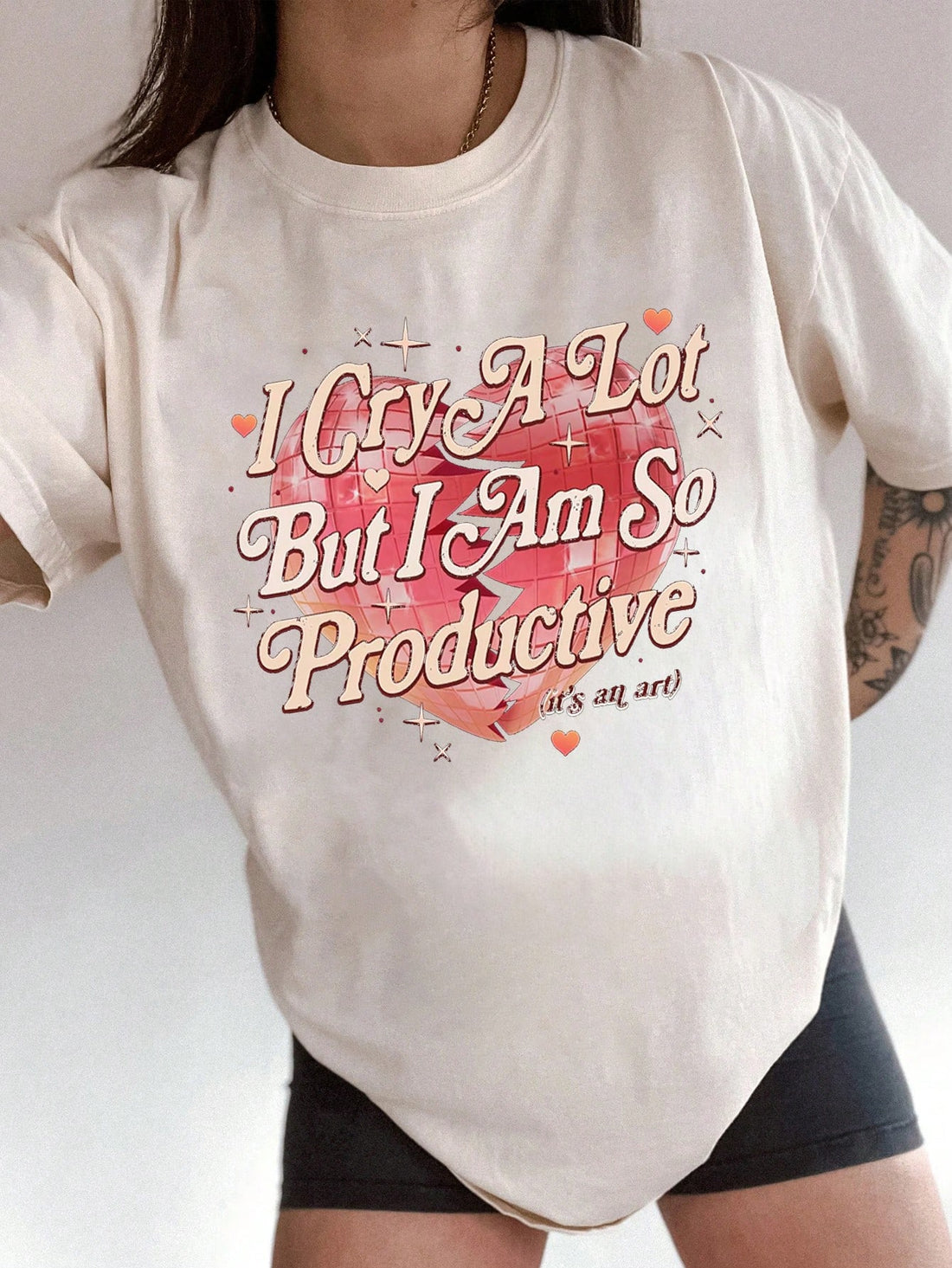 Stay stylish and comfortable this summer with our Chic Heart Print Casual Tee. Featuring a unique heart print and effortless slogan style, this tee is perfect for everyday wear. Made with high-quality materials, it's guaranteed to keep you cool and stylish all season long. Upgrade your wardrobe now!