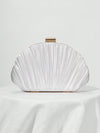 Elegant Pleated Satin Evening Clutch with Chain Strap - Perfect for Prom and Formal Events