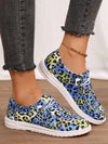 Wild and Stylish: Women's Leopard Print Lace-Up Sneakers for Halloween