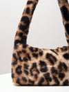 Trendy Autumn Y2K Candy Color Fluffy Satchel Bag with Leopard Print - Chic Travel Purse for Women