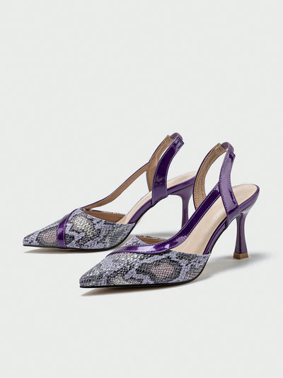 Sleek Pointed-Toe Slingback Pumps: Elegant Stiletto Heels for Work & Daily Wear